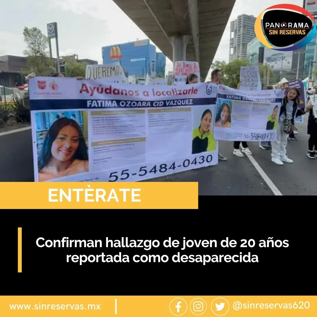 Confirman hallazgo sin vida de joven desaparecida tras salir de su trabajo en la CDMX