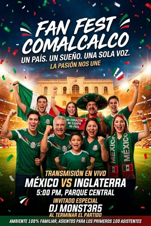 Invitan al Fan Fest Comalcalco para apoyar a la Selección Mexicana