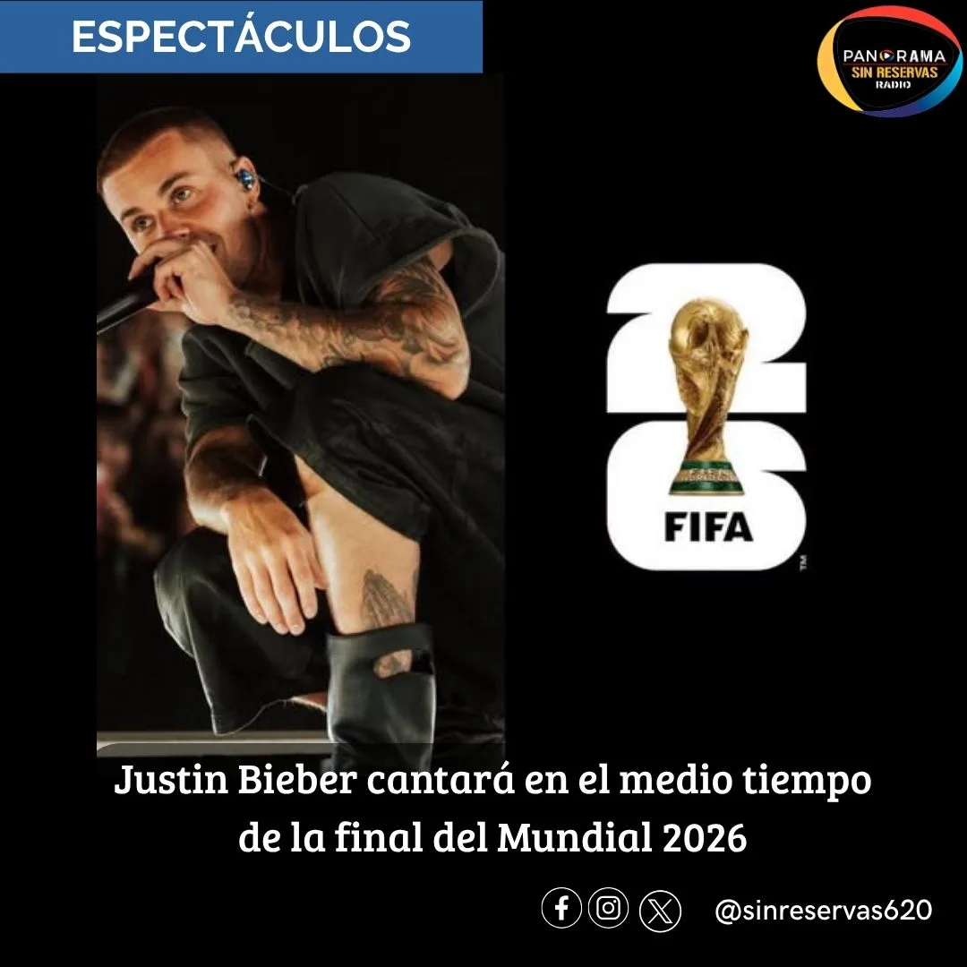 Justin Bieber encabezará el espectáculo de medio tiempo de la final del Mundial 2026